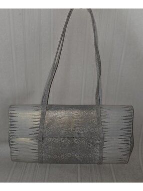 Stuart Weitzman Snakeskin Embossed Leather Shoulder Bag